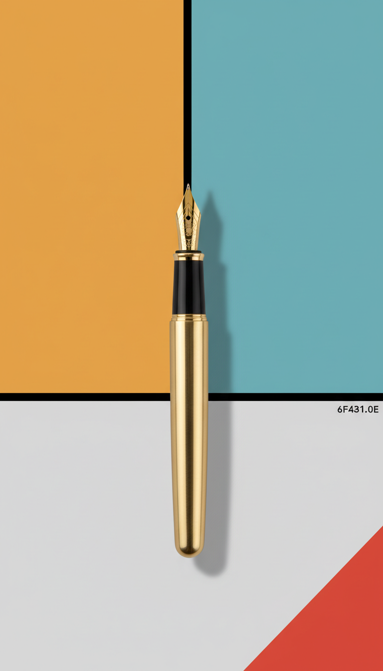 Polished Brass Fountain Pen Sleek Barrel